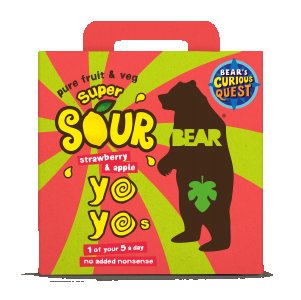Bear Yoyo SOURS EXTREME MULTIPACK Strawberry 6 x 5 x 20g 