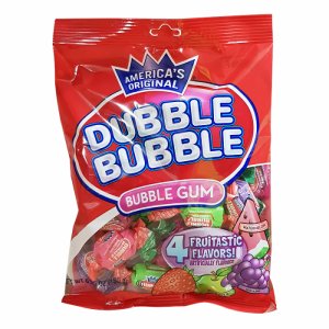 Dubble Bubble Bubble Gum 4 Flavours Peg Bag 12 x 180g (6.35oz)