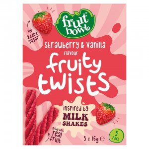 Fruit Bowl Strawberry and Vanilla Fruity Twists 8 x 5 x 16 g