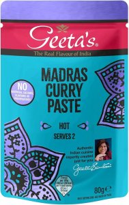 Geetas Curry Paste Madras Hot 12 x 80g