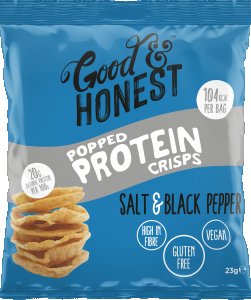 Good & Honest Chips Protein Salt & Black Pepper 24 x 23g