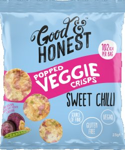 Good & Honest Chips Veggie Chickpea, Sweet Potato & Pea Sweet Chilli 24 x 23g