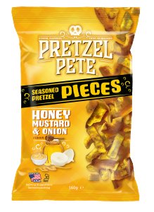 Pretzel Pete Honey Mustard & Onion 8 x 160g