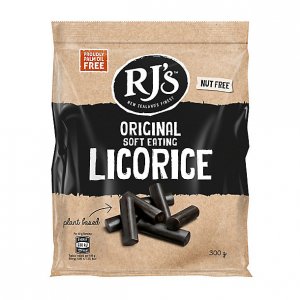 RJ'S Natural Soft Eating Black Licorice  12 x 300g
