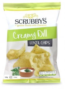 Scrubbys LARGE Lentil Creamy Dill Chips 10 x 100g