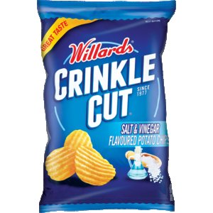 Willards Crinkle Cut Salt & Vinegar Chips 20 x 120g