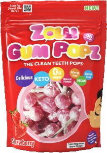 Zollipops Gum Popz Strawberry NK 24 x 158g (5.6oz)