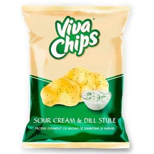 Viva Sour Cream And Dill Chips 100g/20pcs