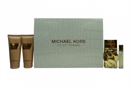 Michael Kors Pour Femme Gift Set 100ml EDP + 100ml Body Lotion + 100ml Shower Gel + 10ml EDP