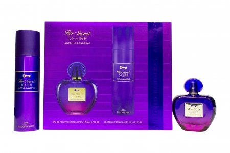 Antonio Banderas Her Secret Desire Gift Set 80ml EDT + 150ml Deodorant Spray