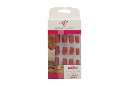 Murrays Manicure Solid Colour False Nails 24 Nails - Red