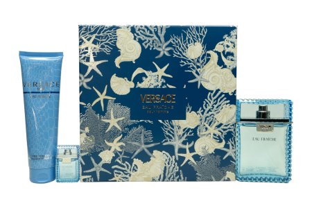 Versace Man Eau Fraiche Gift Set 100ml EDT + 5ml EDT + 150ml Shower Gel