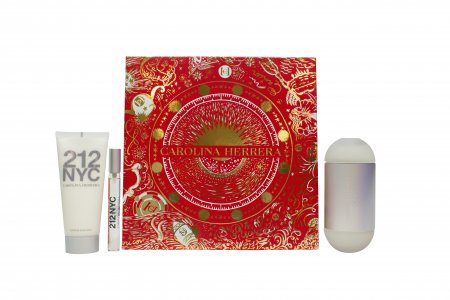 Carolina Herrera 212 NYC Gift Set 100ml EDT + 100ml Body Lotion + 10ml EDT