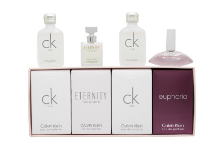 Calvin Klein Ladies Mini Set Gift Set: 2 x CK One EDT 10ml + Eternity 5ml + Euphoria 4ml