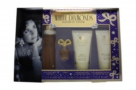 Elizabeth Taylor White Diamonds Gift Set 50ml EDT + 50ml Body Lotion + 50ml Body Wash + 10ml EDT
