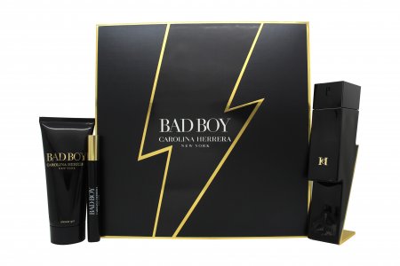 Carolina Herrera Bad Boy Gift Set 100ml EDT + 100ml Shower Gel + 10ml EDT