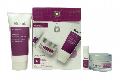 Murad The Derm Report Smoothing & Quenching Skin Set 200ml Exfoliating Cleanser + 5ml Recovery Serum + 50ml Moisturizer