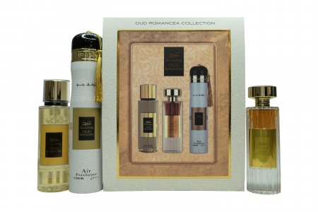 Ard Al Zaafaran Oud Romancea Gift Set 100ml EDP + 250ml Body Mist + 300ml Air Freshener