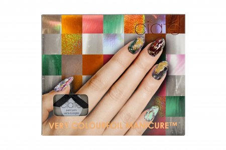 Ciat? Very Colourfoil Manicure Wonderland Gift Set 13.5ml Cream Soda Nail Polish 30x Metallic Foil Sheets in 6 Shades + 5ml Foil Fix Glue + Nail Wheel