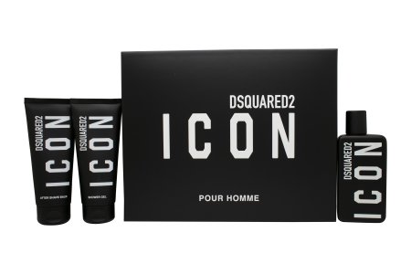 DSquared? Icon Pour Homme  Gift Set 100ml EDP + 100ml Shower Gel + 100ml Aftershave Balm
