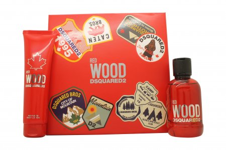 DSquared? Red Wood Gift Set 100ml EDT + 150ml Body Lotion